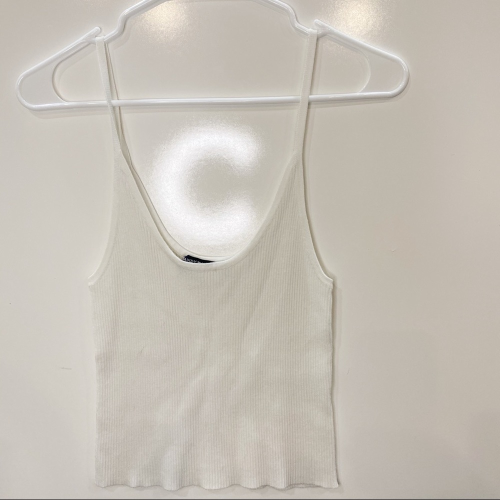 NWOT Brandy Melville White Ribbed Tank Top🤍